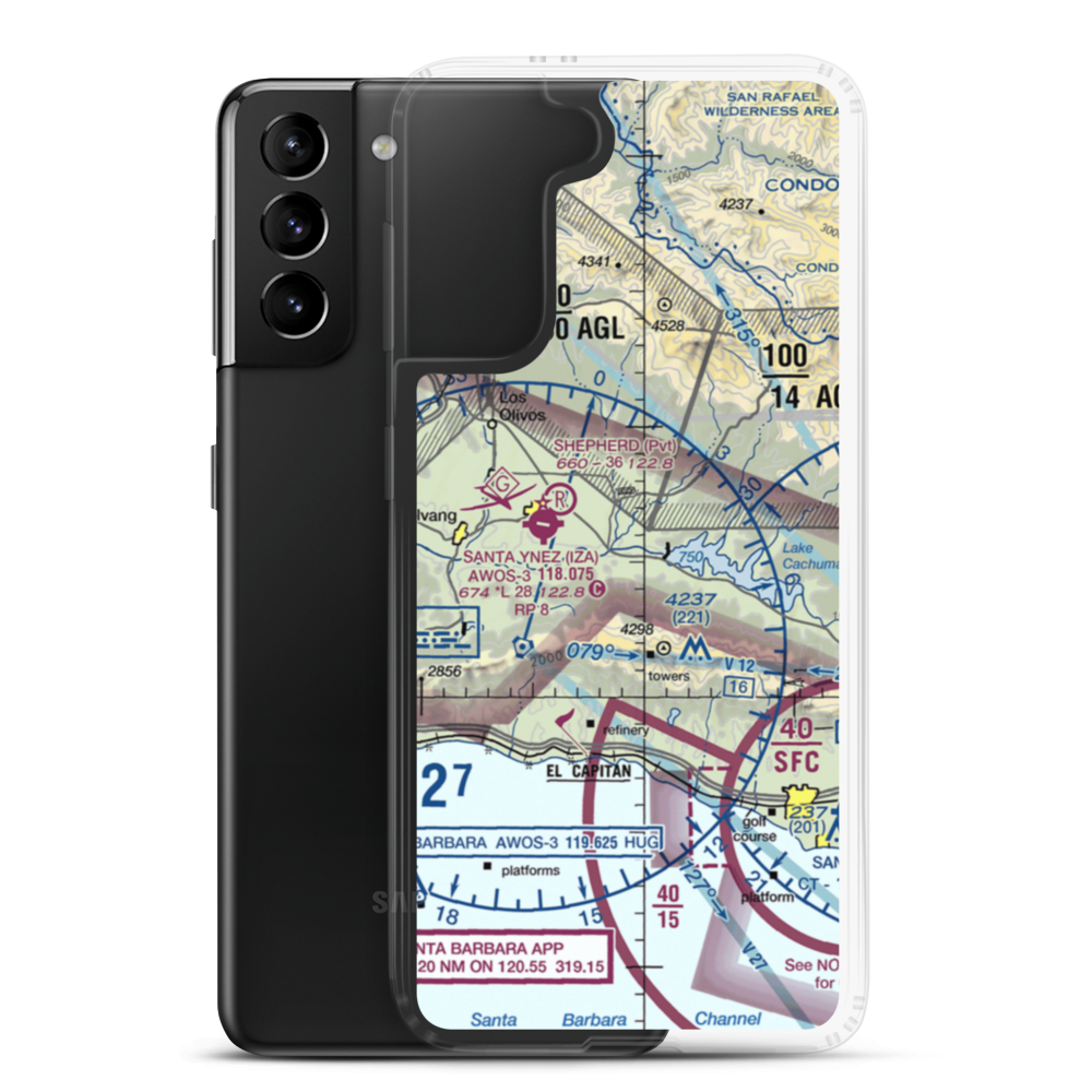 Crawford Airport (0CA3) VFR Sectional Samsung Case Samsung Galaxy S21 Plus model shown