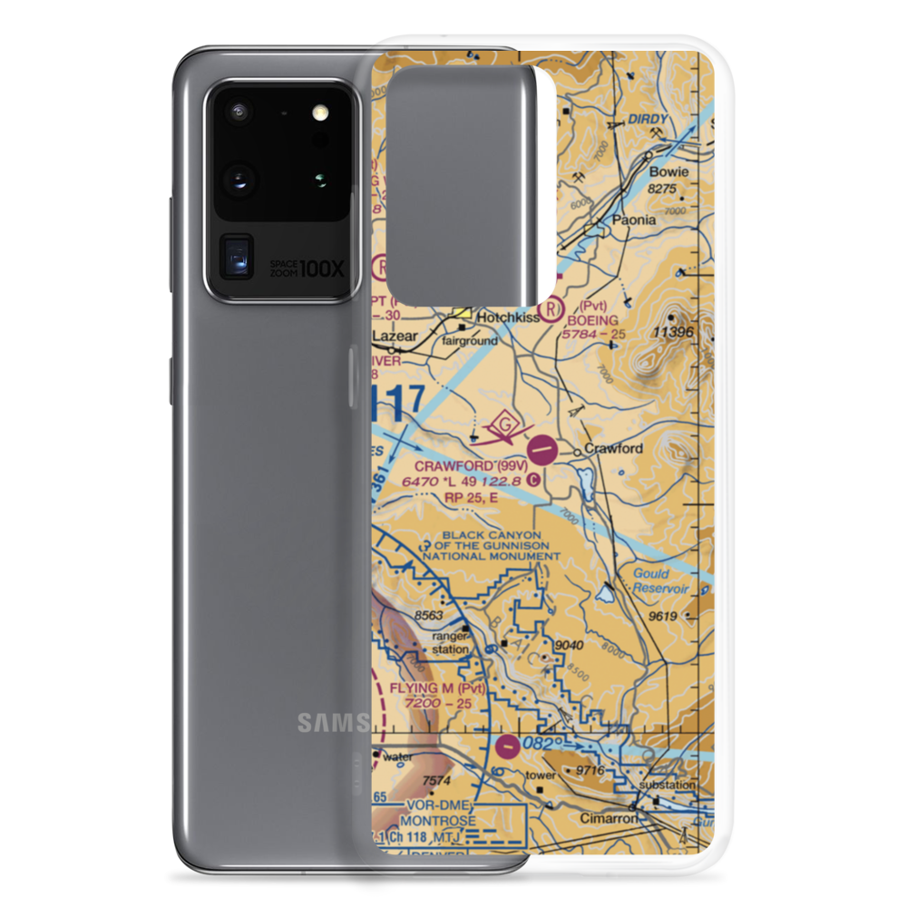 Crawford Airport (99V) VFR Sectional Samsung Case Samsung Galaxy S20 Ultra model shown