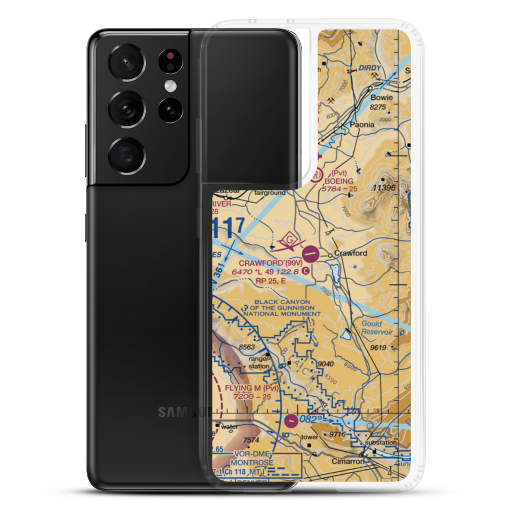 Crawford Airport (99V) VFR Sectional Samsung Case Samsung Galaxy S21 Ultra model shown