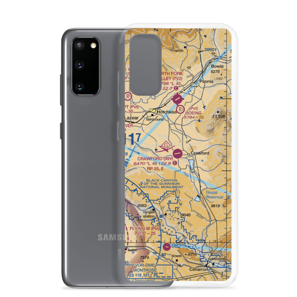 Crawford Airport (99V) VFR Sectional Samsung Case Samsung Galaxy S20 model shown