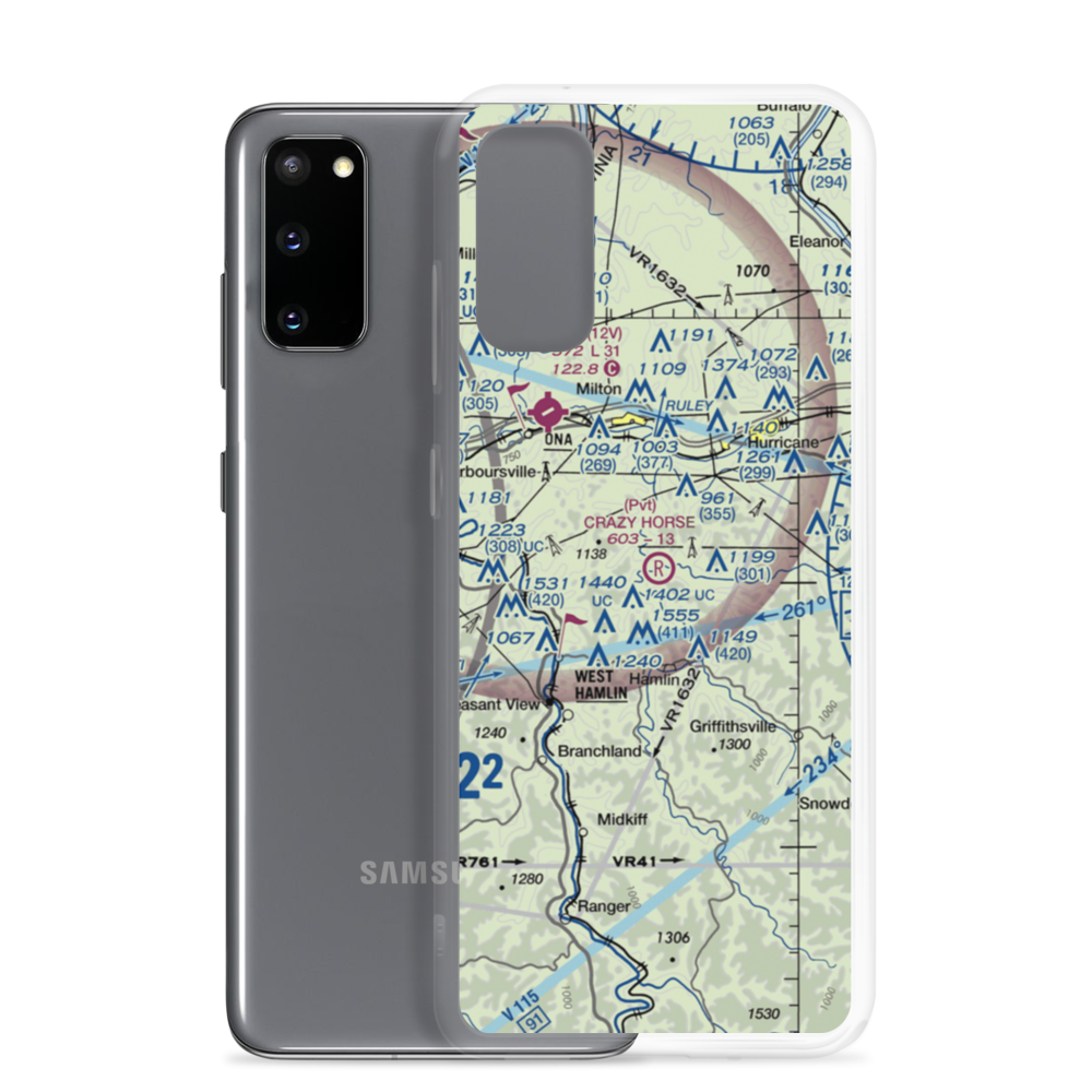 Crazy Horse Airport (12WV) VFR Sectional Samsung Case Samsung Galaxy S20 model shown