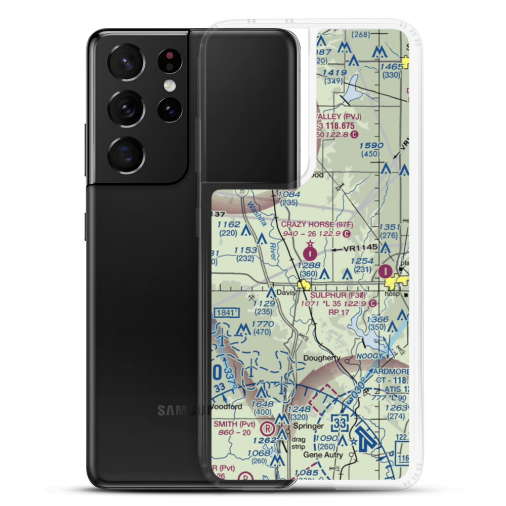 Crazy Horse Municipal Airport (97F) VFR Sectional Samsung Case Samsung Galaxy S21 Ultra model shown