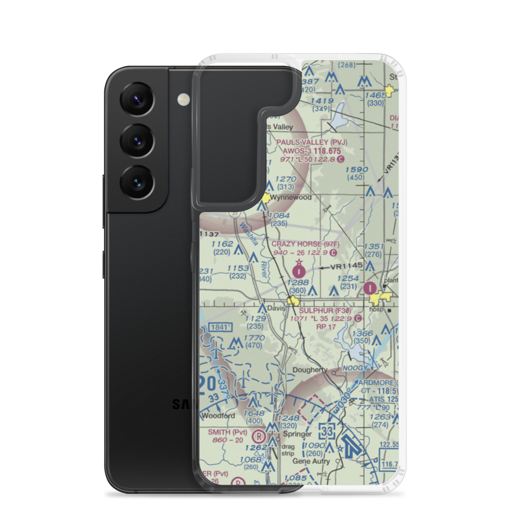 Crazy Horse Municipal Airport (97F) VFR Sectional Samsung Case Samsung Galaxy S22 model shown