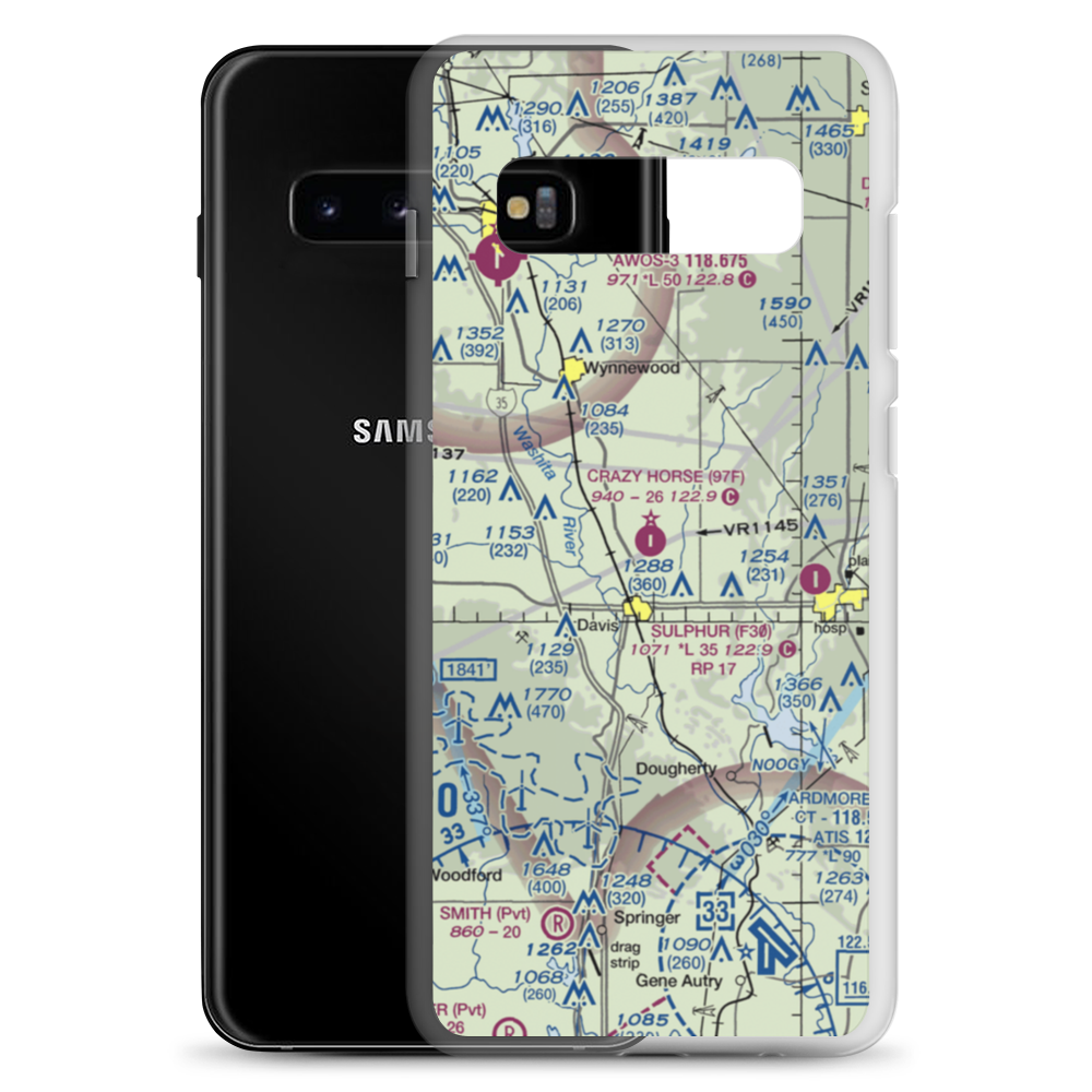 Crazy Horse Municipal Airport (97F) VFR Sectional Samsung Case Samsung Galaxy S10+ model shown