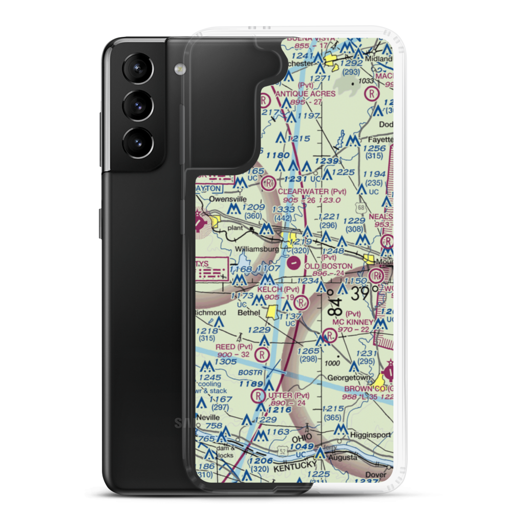 Creager Airport (3OH7) VFR Sectional Samsung Case Samsung Galaxy S21 Plus model shown