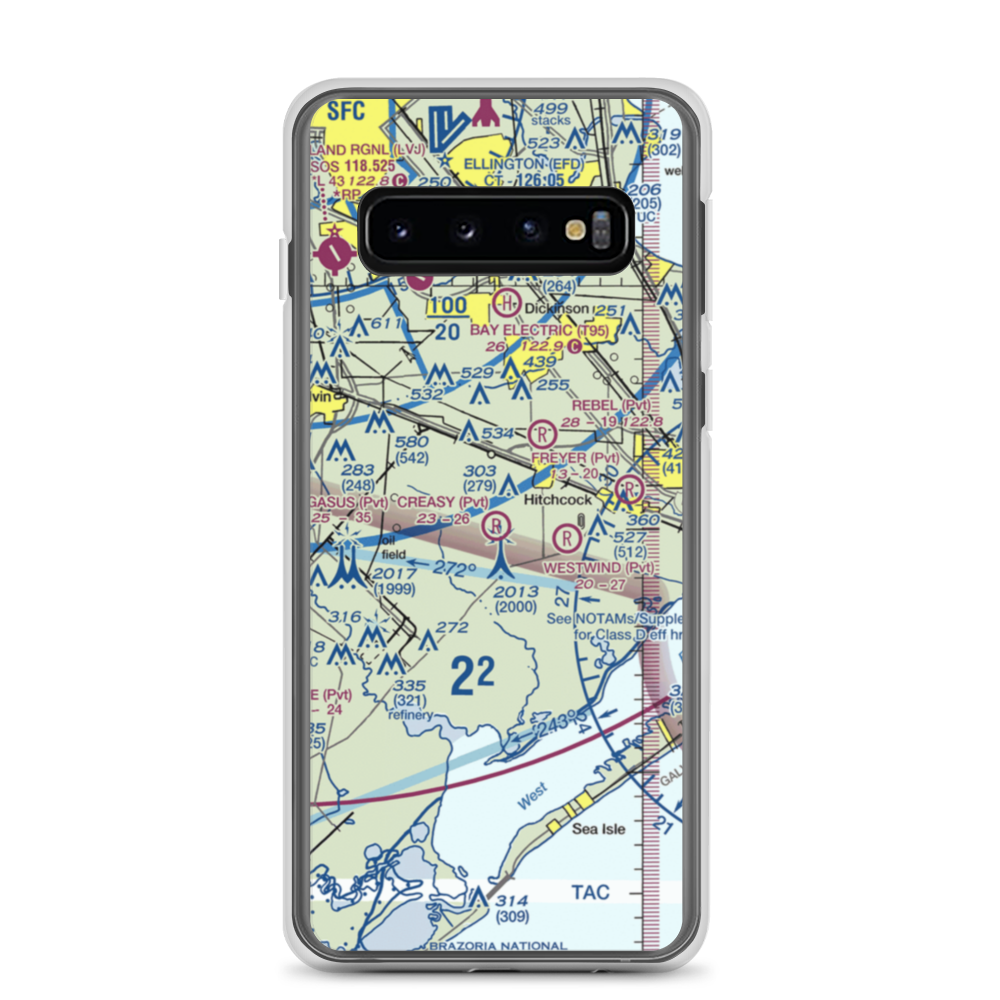 Creasy Airport (5TA5) VFR Sectional Samsung Case Samsung Galaxy S10 model shown