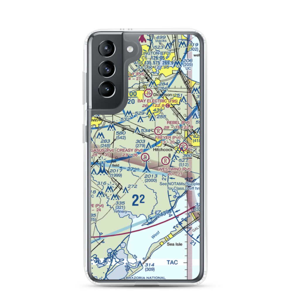 Creasy Airport (5TA5) VFR Sectional Samsung Case Samsung Galaxy S21 model shown