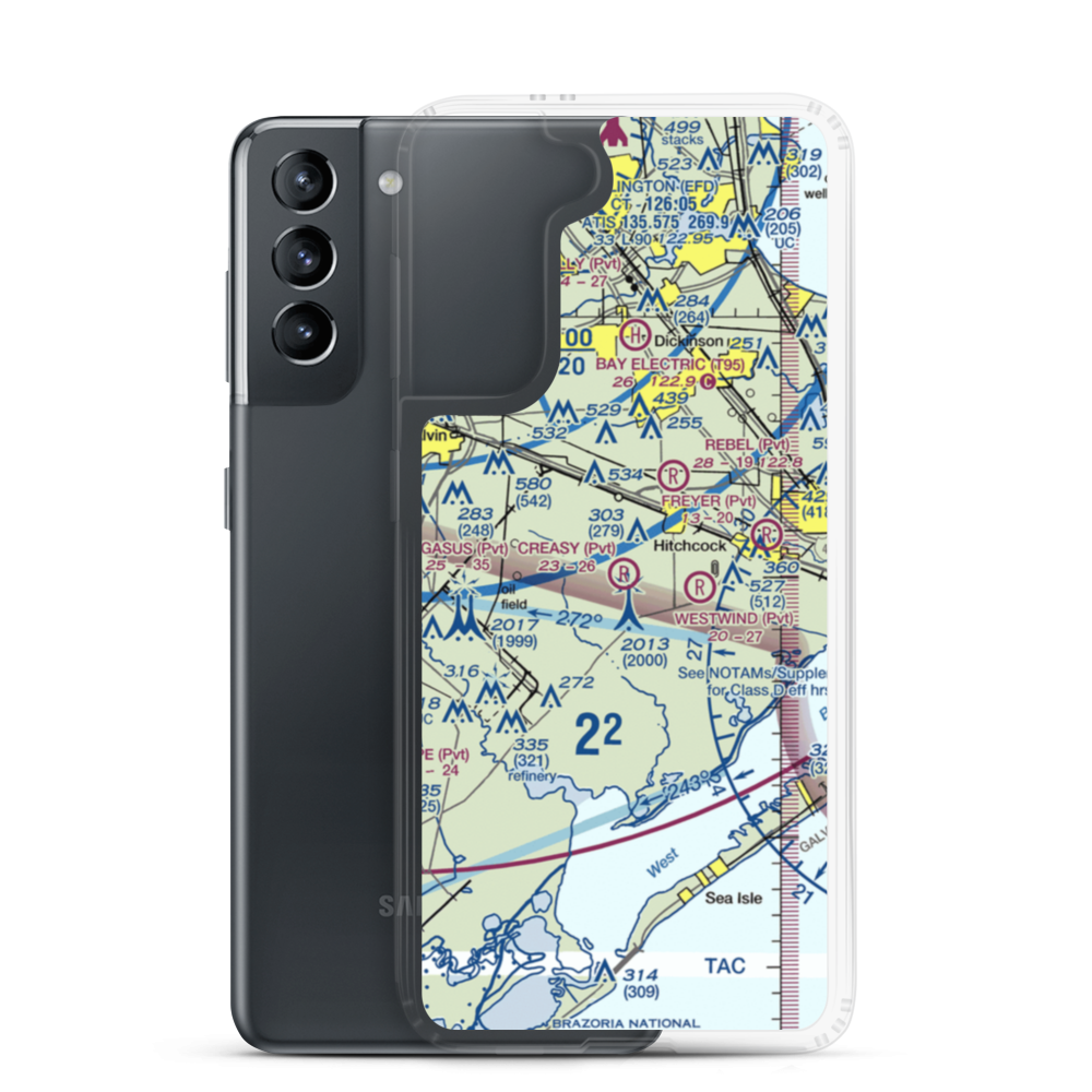 Creasy Airport (5TA5) VFR Sectional Samsung Case Samsung Galaxy S21 model shown