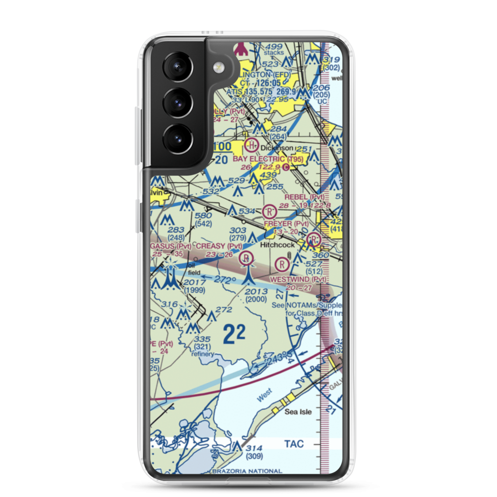 Creasy Airport (5TA5) VFR Sectional Samsung Case Samsung Galaxy S21 Plus model shown