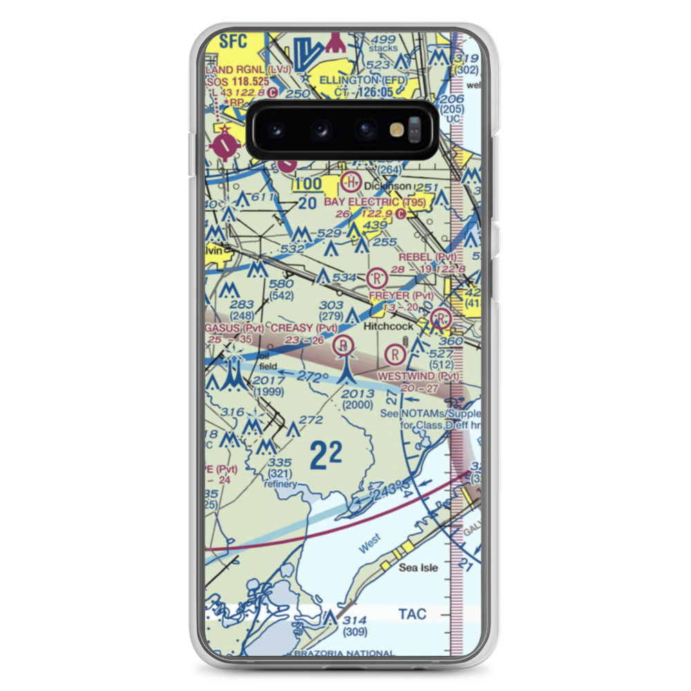 Creasy Airport (5TA5) VFR Sectional Samsung Case Samsung Galaxy S10+ model shown