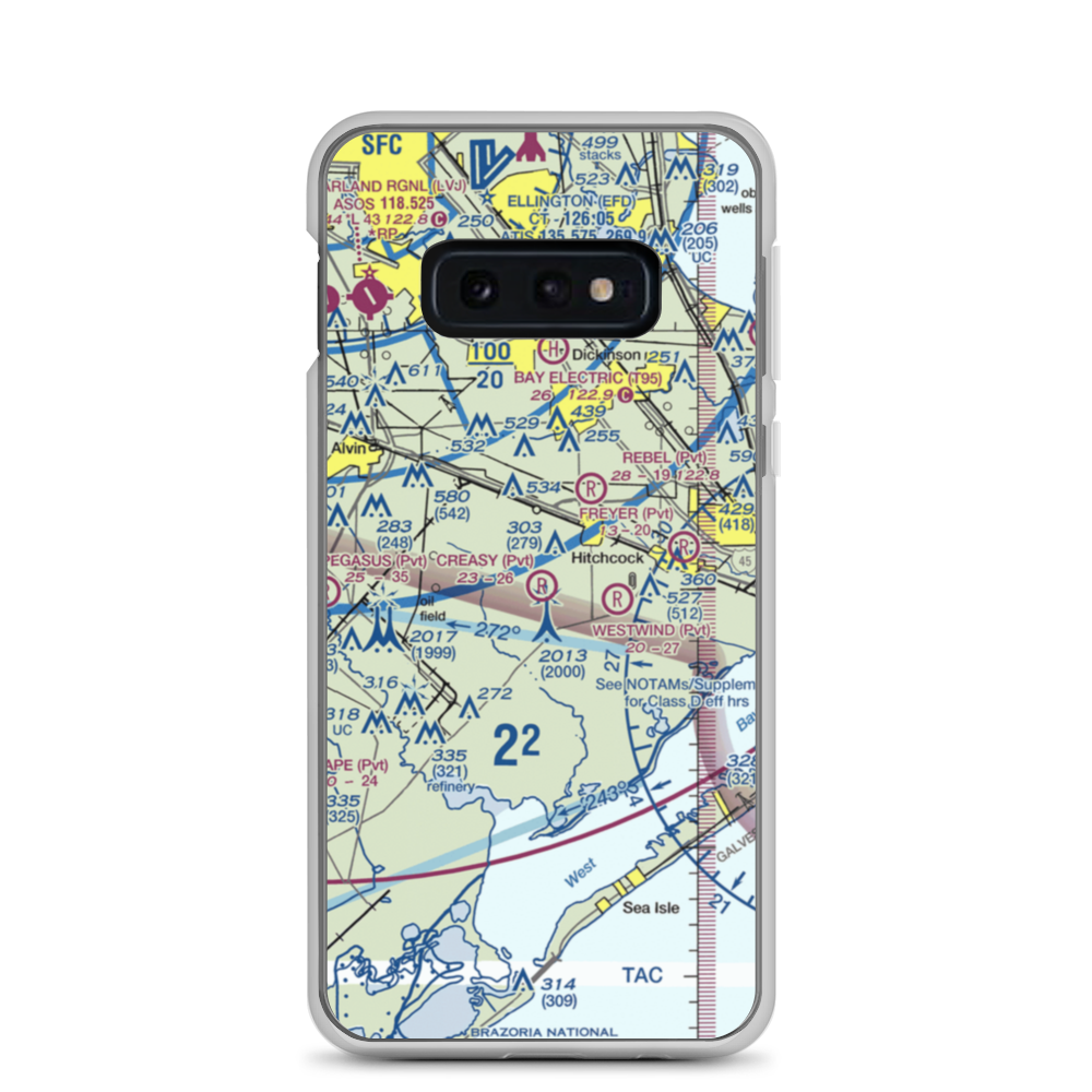 Creasy Airport (5TA5) VFR Sectional Samsung Case Samsung Galaxy S10e model shown
