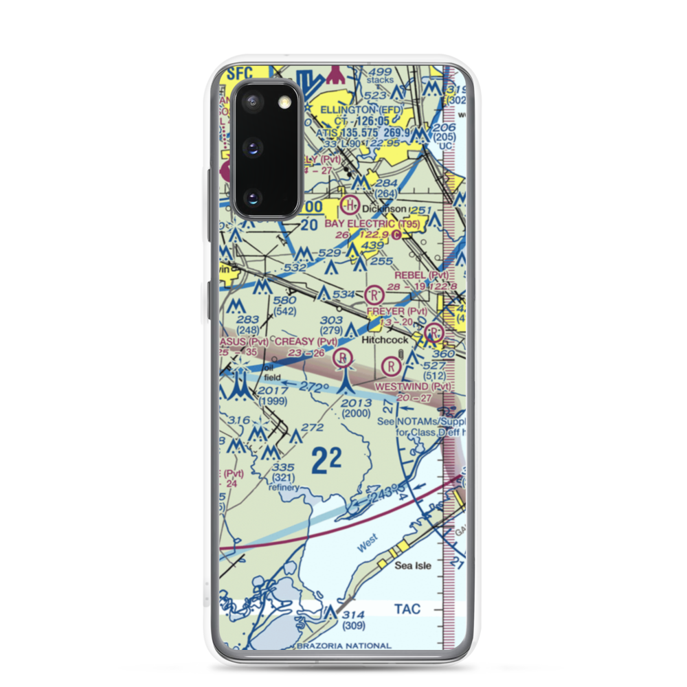 Creasy Airport (5TA5) VFR Sectional Samsung Case Samsung Galaxy S20 model shown