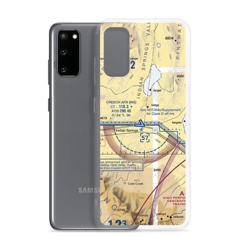 Creech Air Force Base (INS) VFR Sectional Samsung Case Samsung Galaxy S20 model shown