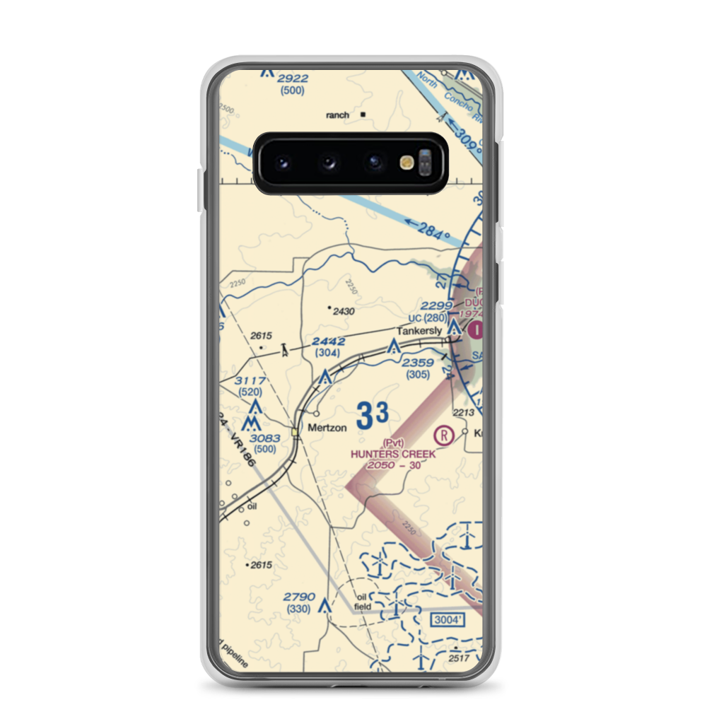 Creekside Airport (03XS) VFR Sectional Samsung Case Samsung Galaxy S10 model shown