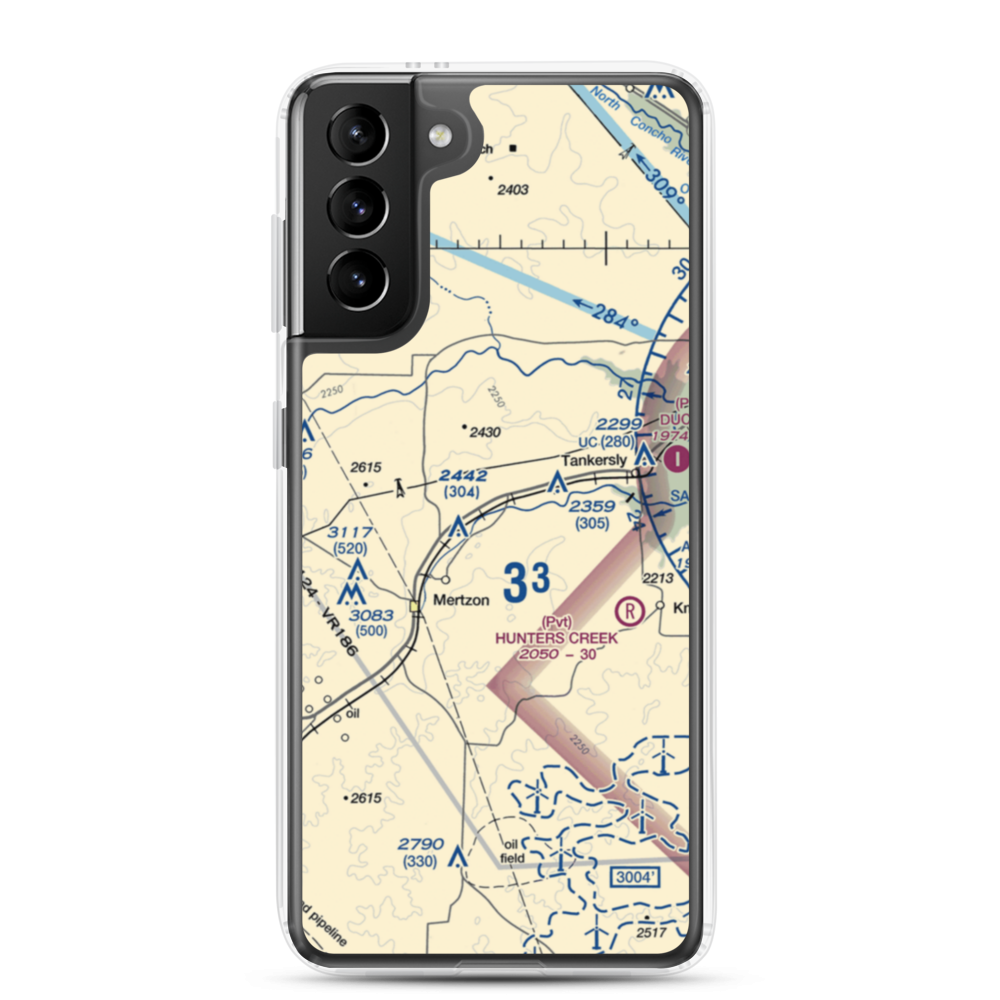 Creekside Airport (03XS) VFR Sectional Samsung Case Samsung Galaxy S21 Plus model shown