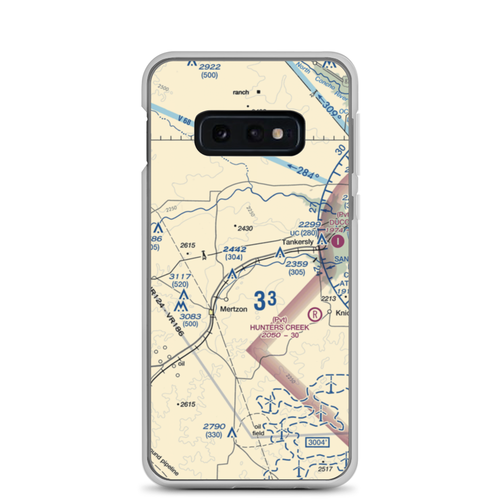 Creekside Airport (03XS) VFR Sectional Samsung Case Samsung Galaxy S10e model shown