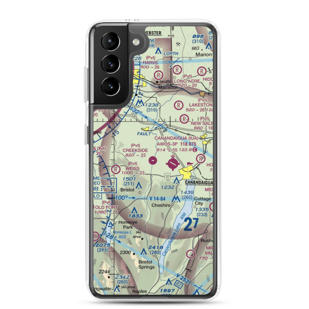 Creekside Airport (D67) VFR Sectional Samsung Case Samsung Galaxy S21 Plus model shown
