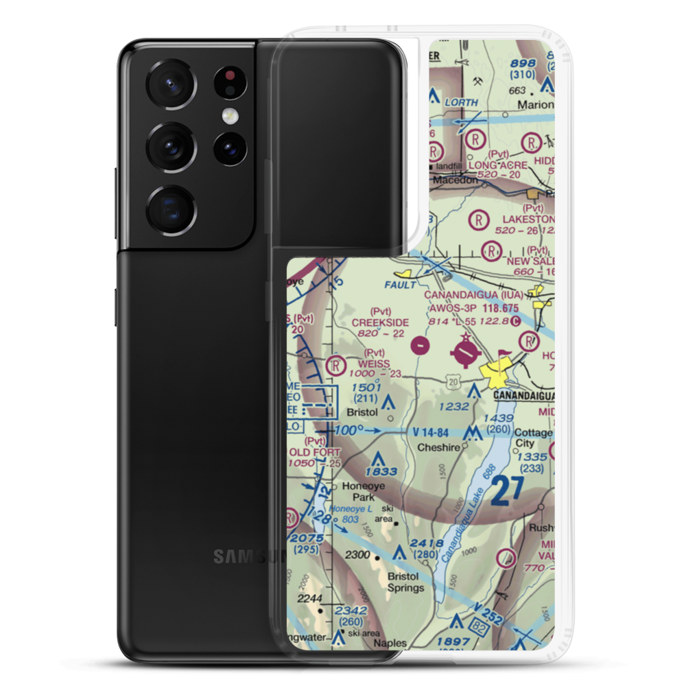 Creekside Airport (NY95) VFR Sectional Samsung Case Samsung Galaxy S21 Ultra model shown