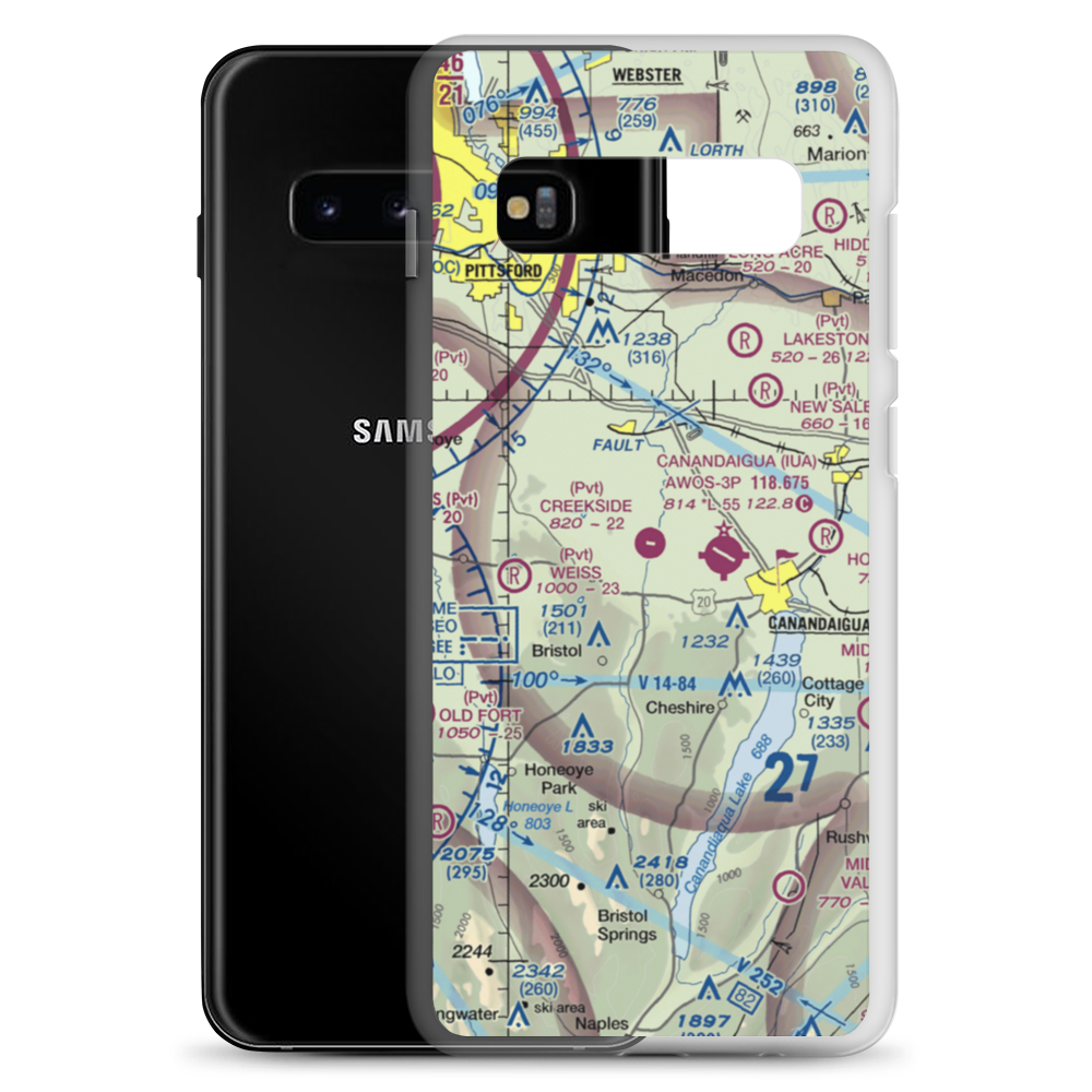 Creekside Airport (NY95) VFR Sectional Samsung Case Samsung Galaxy S10+ model shown