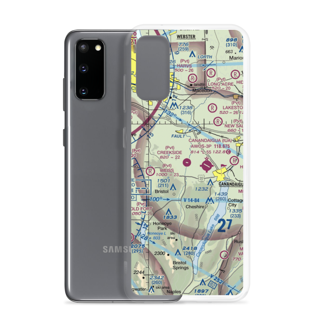 Creekside Airport (NY95) VFR Sectional Samsung Case Samsung Galaxy S20 model shown