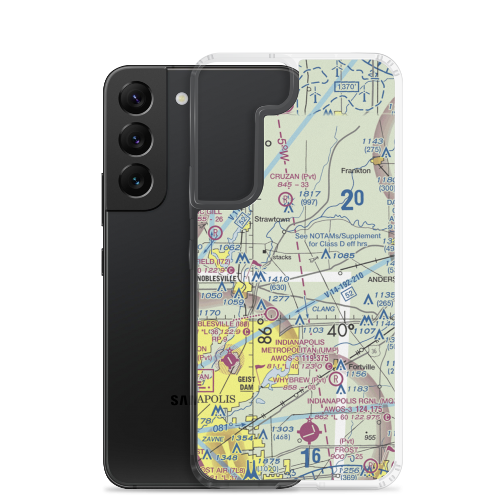 Creekside Farm Airport (II42) VFR Sectional Samsung Case Samsung Galaxy S22 model shown