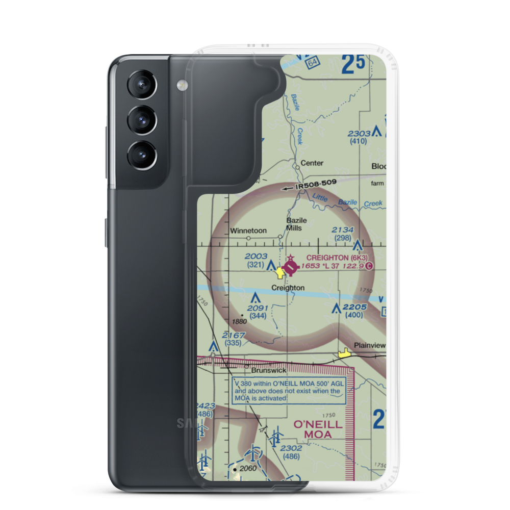Creighton Municipal Airport (6K3) VFR Sectional Samsung Case Samsung Galaxy S21 model shown