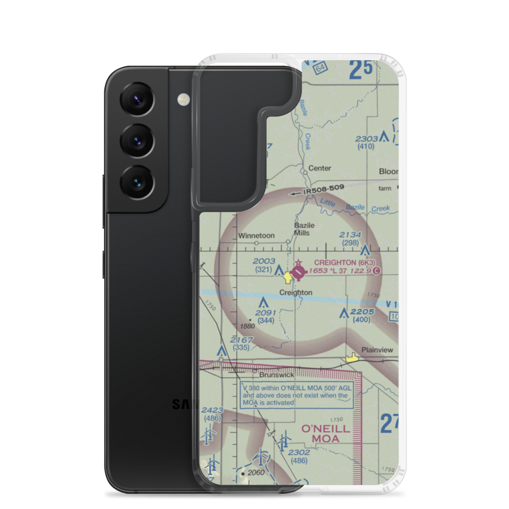 Creighton Municipal Airport (6K3) VFR Sectional Samsung Case Samsung Galaxy S22 model shown