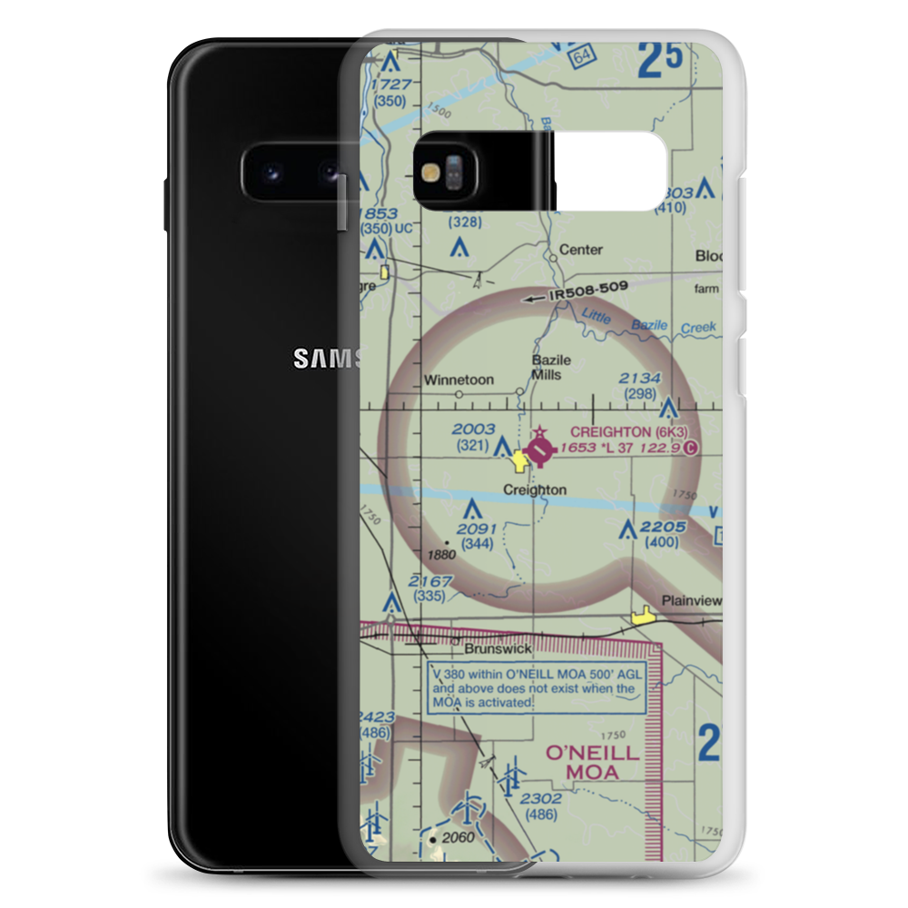 Creighton Municipal Airport (6K3) VFR Sectional Samsung Case Samsung Galaxy S10+ model shown