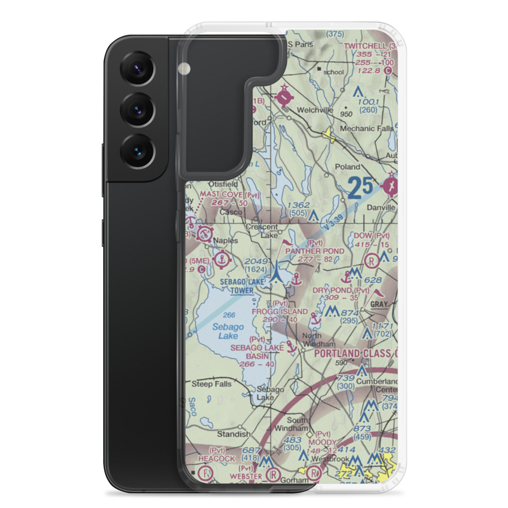 Crescent Lake Seaplane Base (ME01) VFR Sectional Samsung Case Samsung Galaxy S22 Plus model shown
