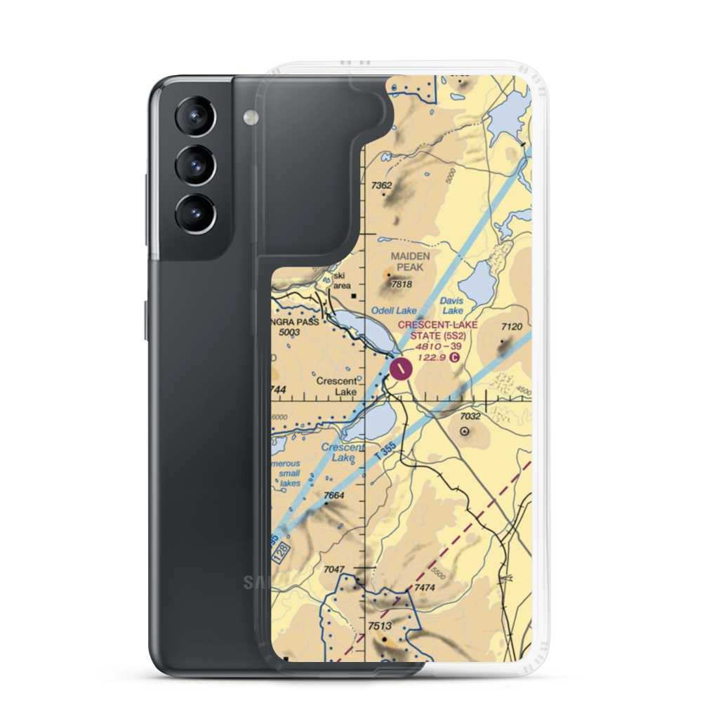 Crescent Lake State Airport (5S2) VFR Sectional Samsung Case Samsung Galaxy S21 model shown