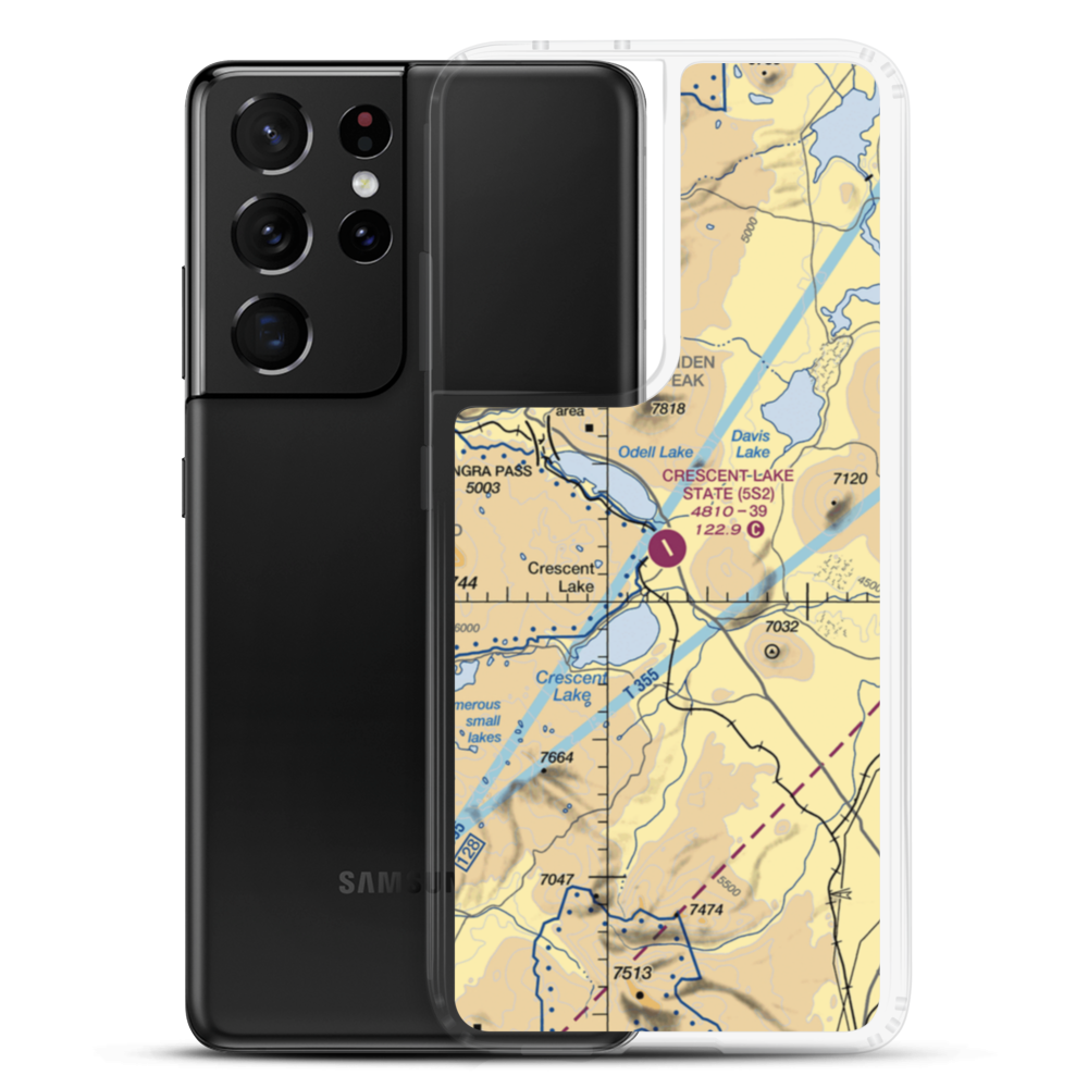 Crescent Lake State Airport (5S2) VFR Sectional Samsung Case Samsung Galaxy S21 Ultra model shown