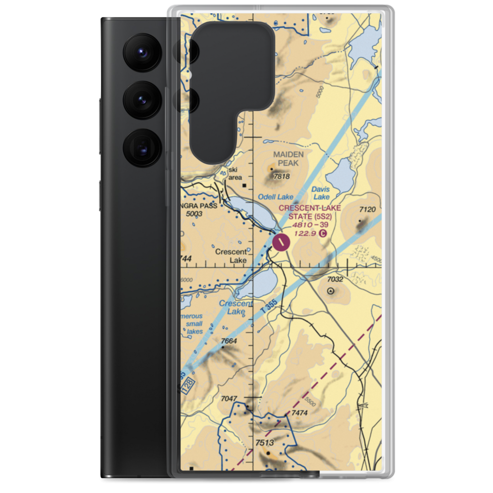 Crescent Lake State Airport (5S2) VFR Sectional Samsung Case Samsung Galaxy S22 Ultra model shown