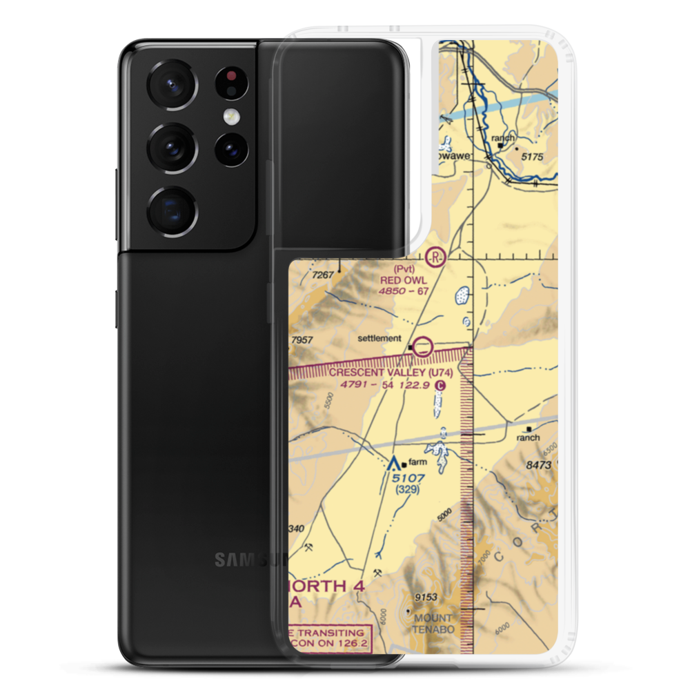 Crescent Valley Airport (U74) VFR Sectional Samsung Case Samsung Galaxy S21 Ultra model shown