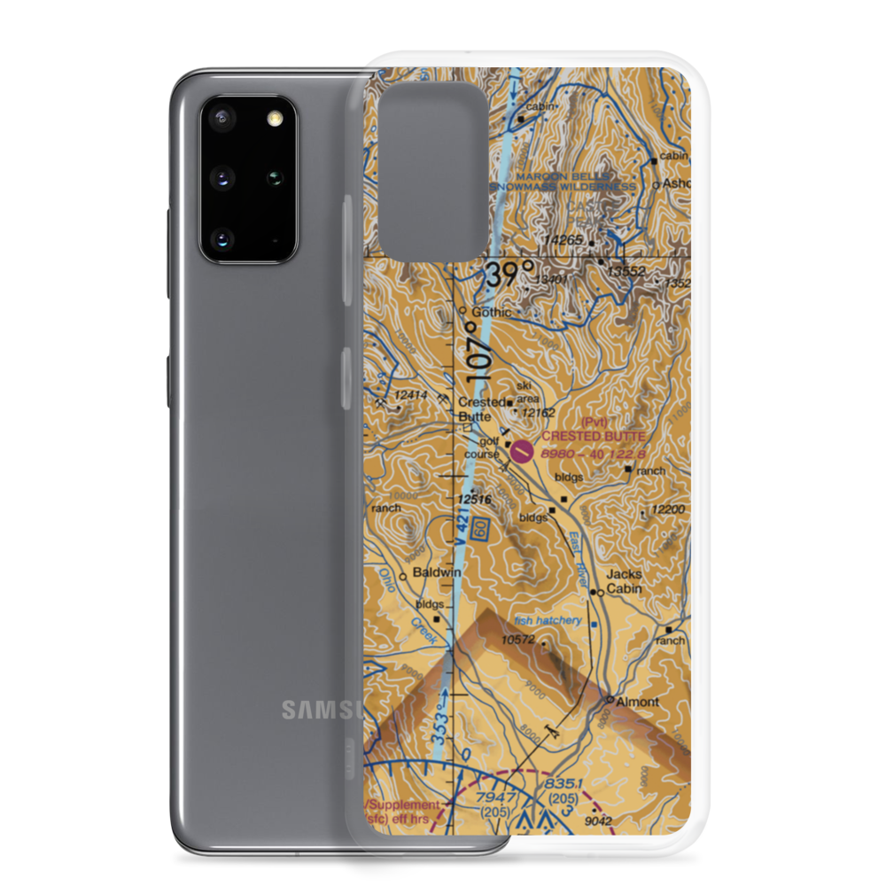 Crested Butte Airpark (0CO2) VFR Sectional Samsung Case Samsung Galaxy S20 Plus model shown