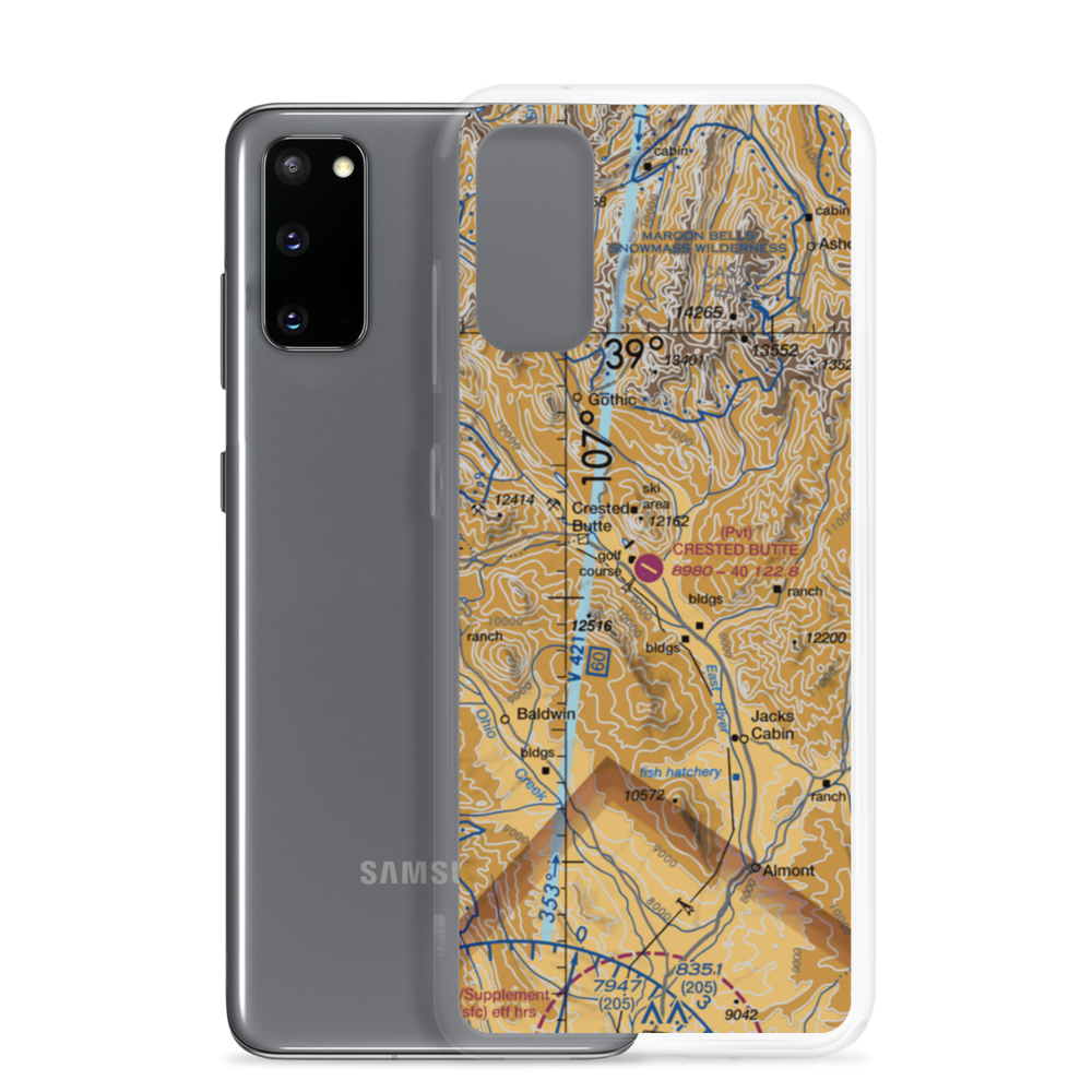 Crested Butte Airpark (0CO2) VFR Sectional Samsung Case Samsung Galaxy S20 model shown