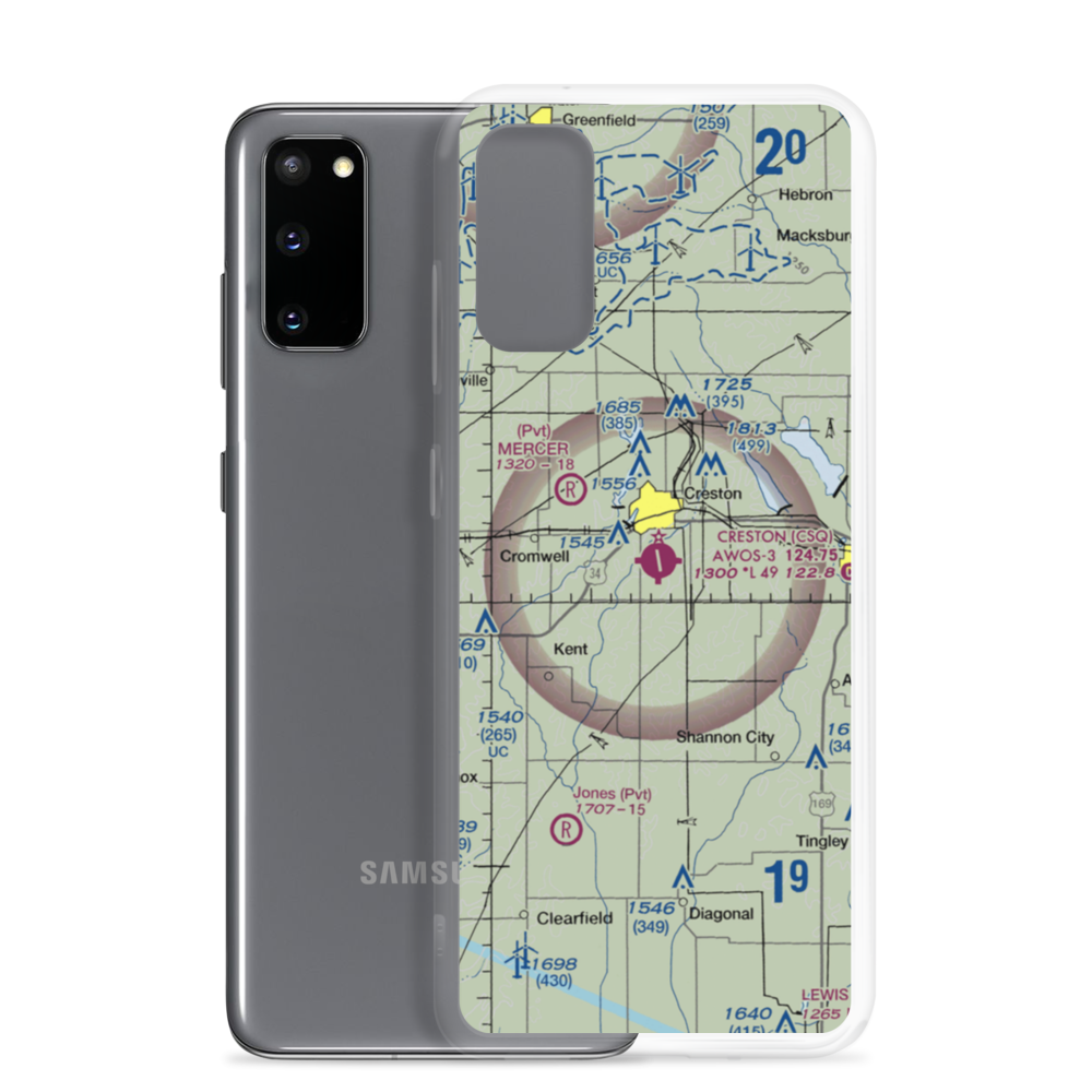 Creston Municipal Airport (CSQ) VFR Sectional Samsung Case Samsung Galaxy S20 model shown