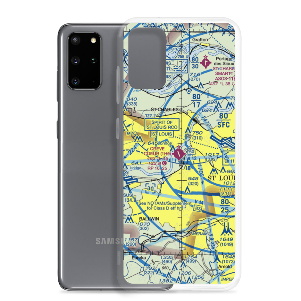 Creve Coeur Airport (1H0) VFR Sectional Samsung Case Samsung Galaxy S20 Plus model shown
