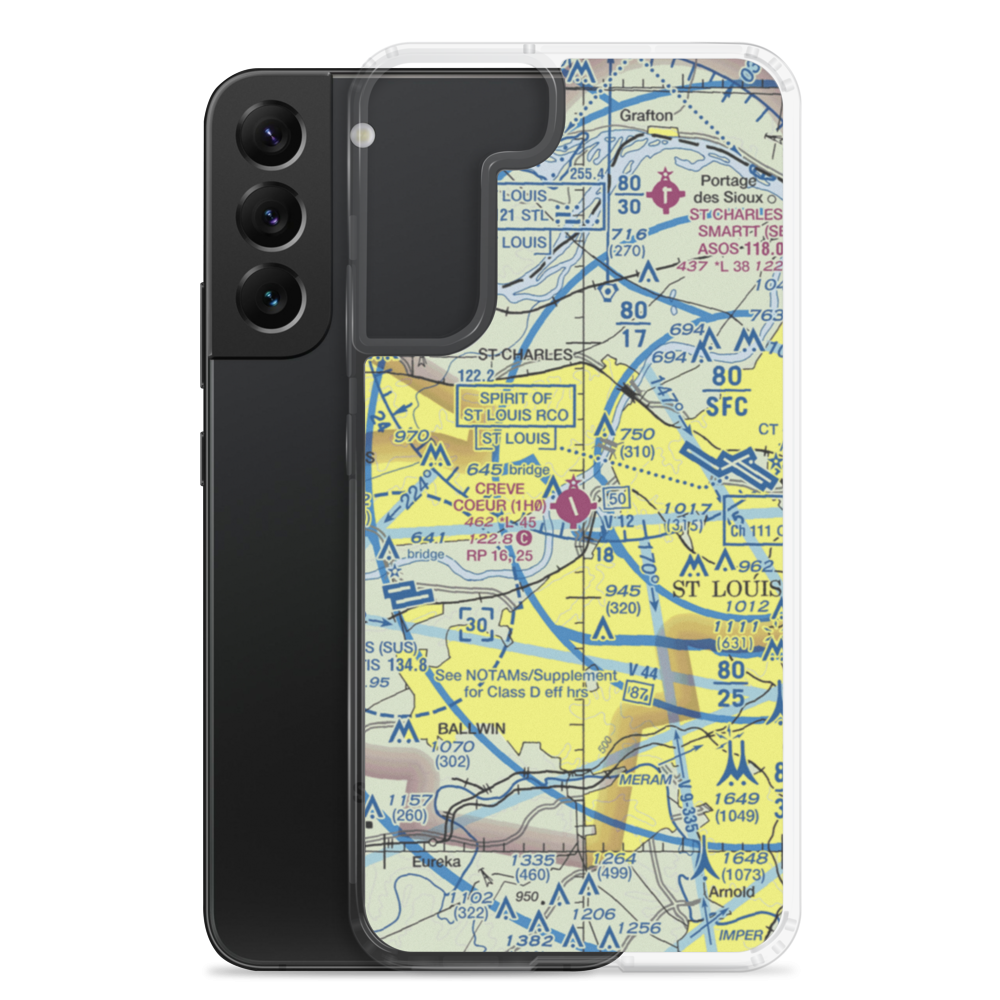 Creve Coeur Airport (1H0) VFR Sectional Samsung Case Samsung Galaxy S22 Plus model shown