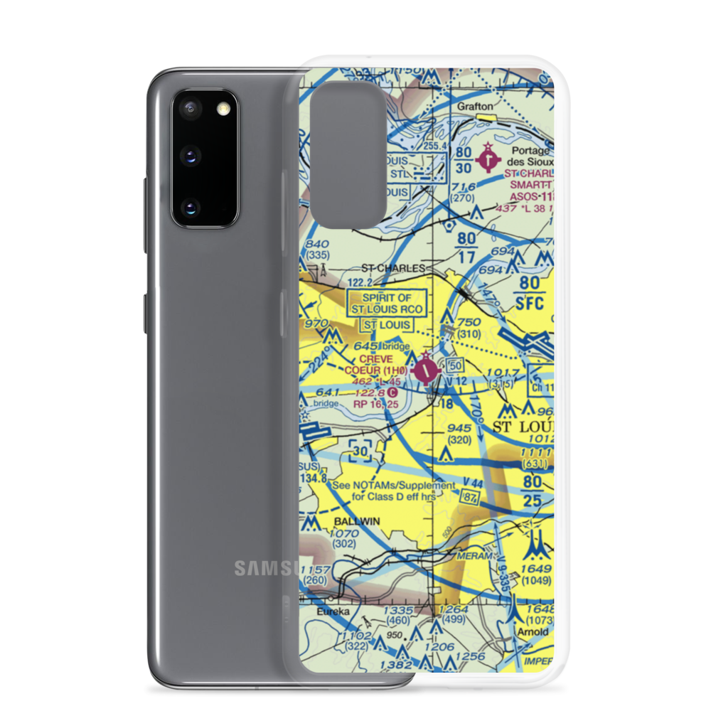 Creve Coeur Airport (1H0) VFR Sectional Samsung Case Samsung Galaxy S20 model shown