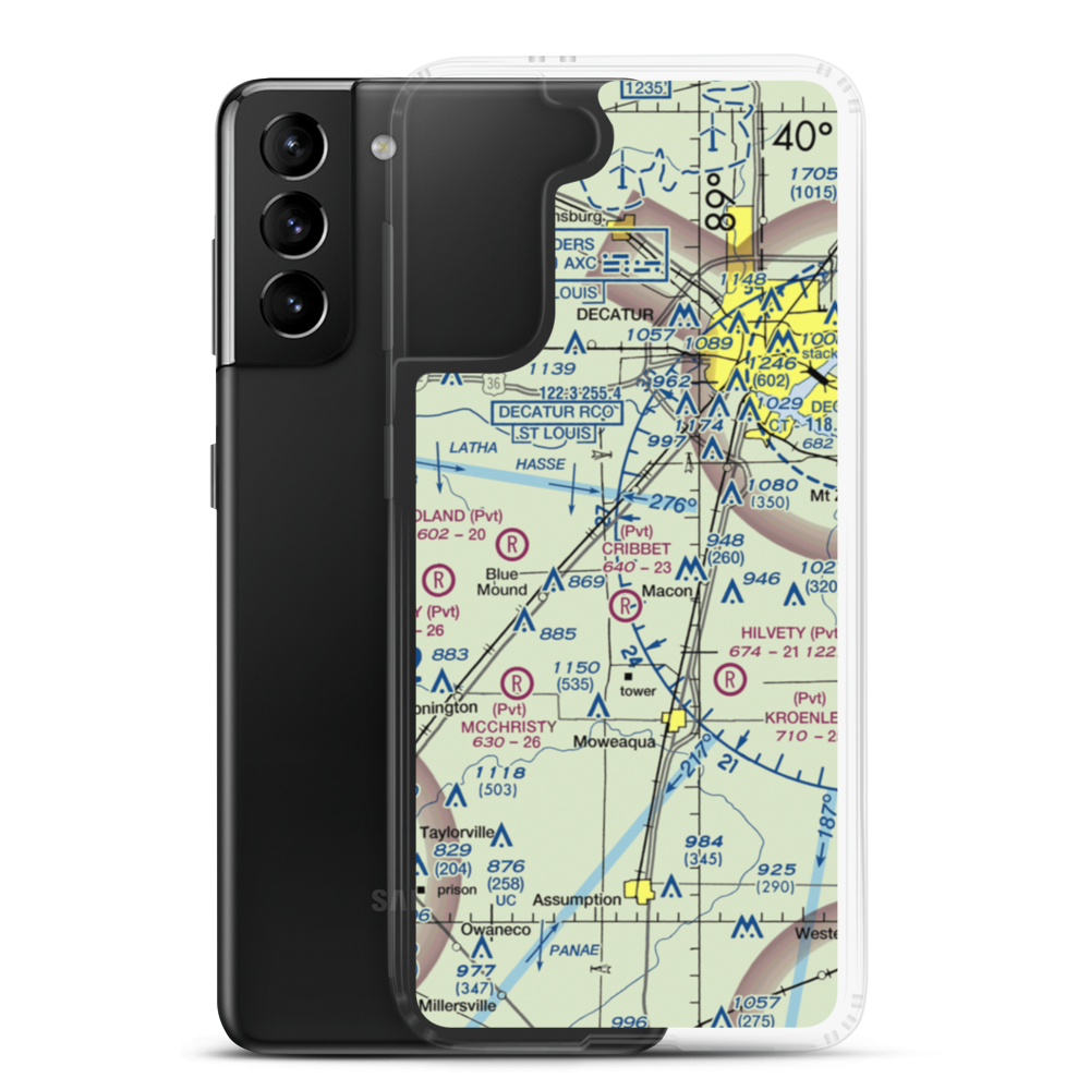Cribbet Airport (1IS3) VFR Sectional Samsung Case Samsung Galaxy S21 Plus model shown