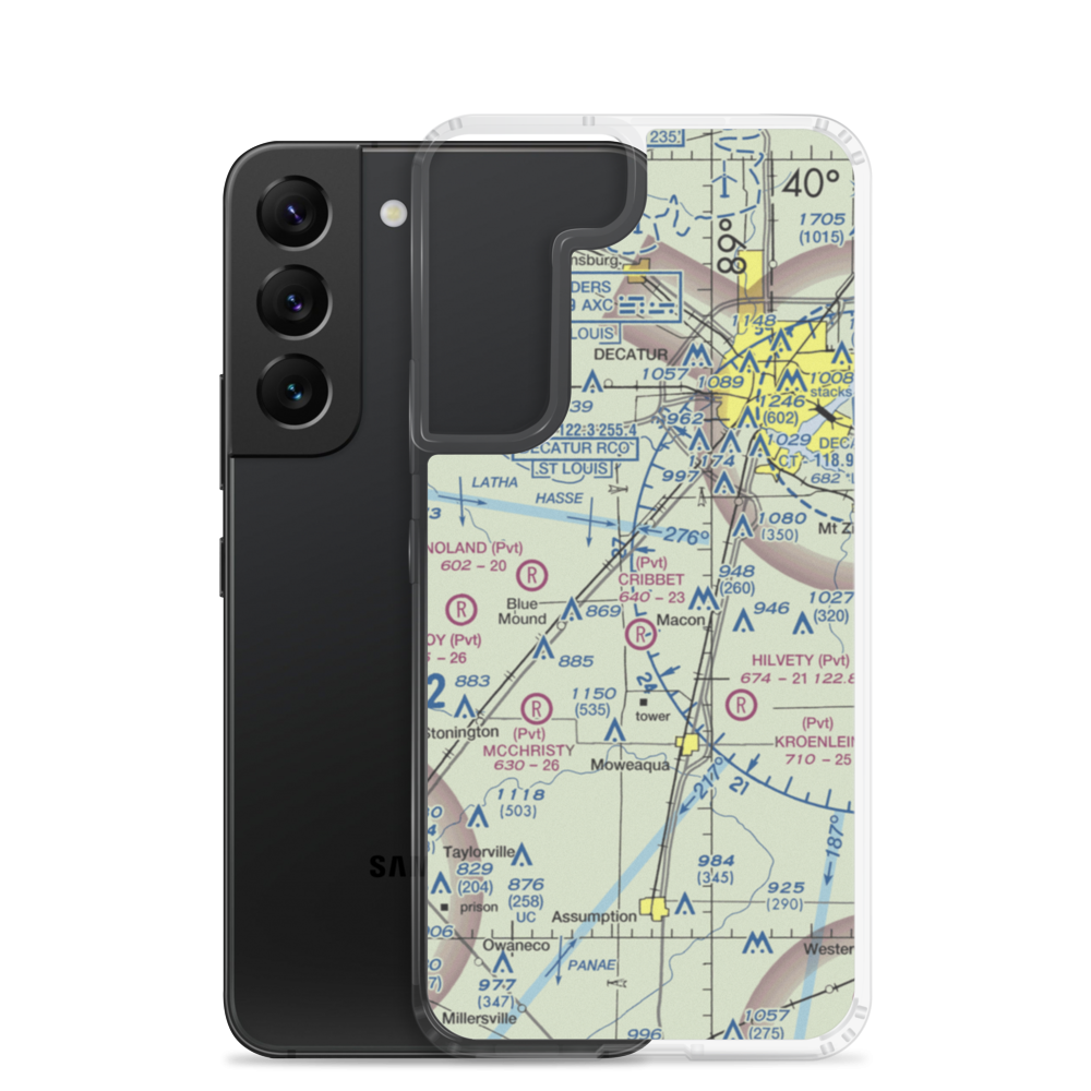 Cribbet Airport (1IS3) VFR Sectional Samsung Case Samsung Galaxy S22 model shown