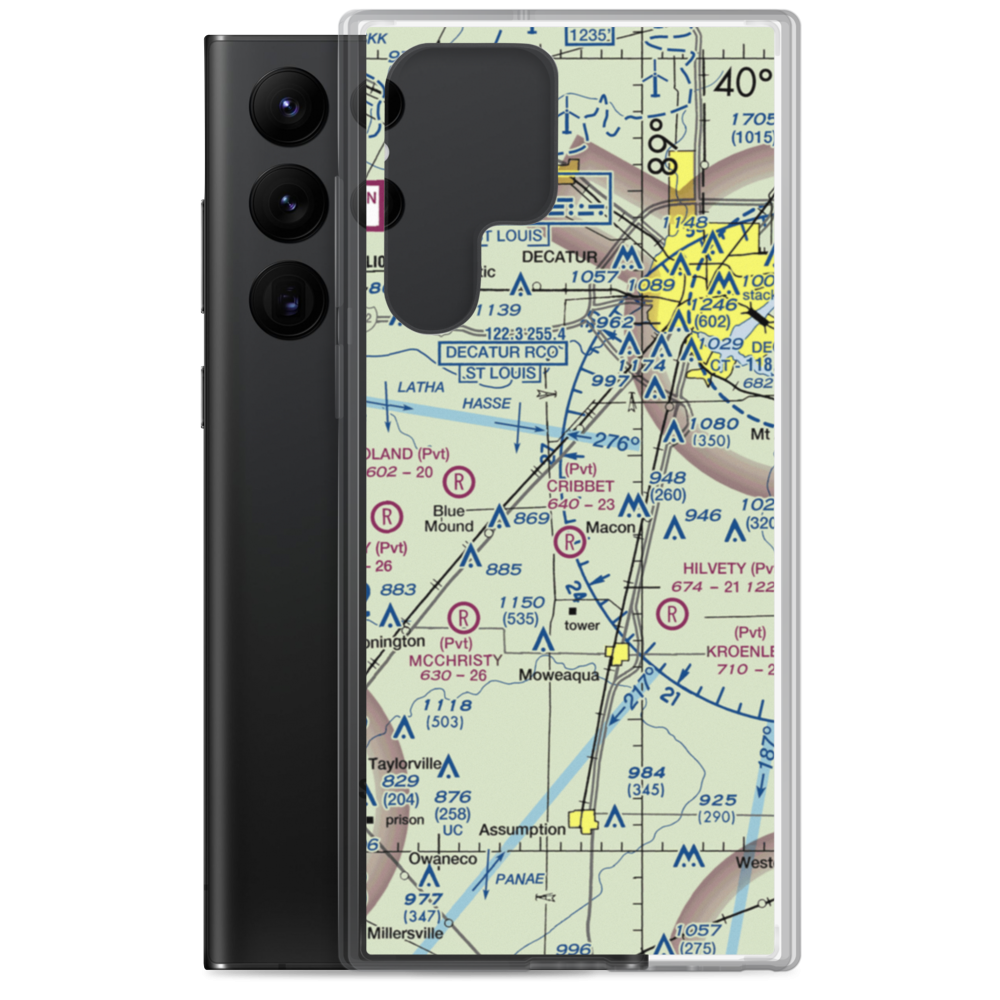 Cribbet Airport (1IS3) VFR Sectional Samsung Case Samsung Galaxy S22 Ultra model shown