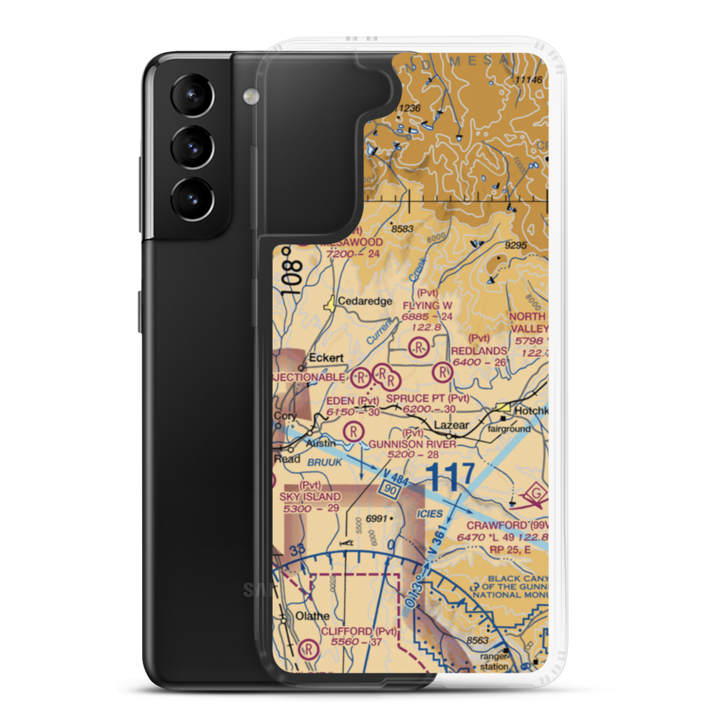 Cridler Field (3CO1) VFR Sectional Samsung Case Samsung Galaxy S21 Plus model shown