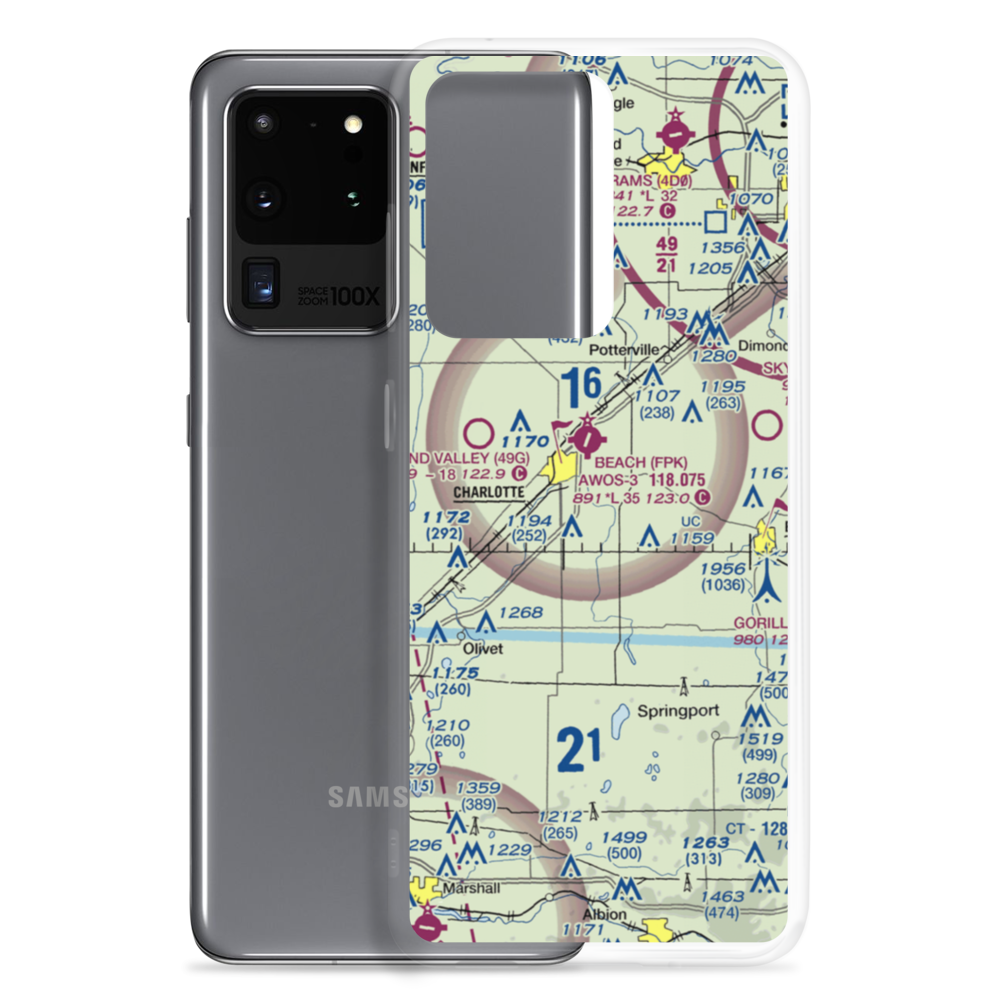 Crippen Field (MI11) VFR Sectional Samsung Case Samsung Galaxy S20 Ultra model shown