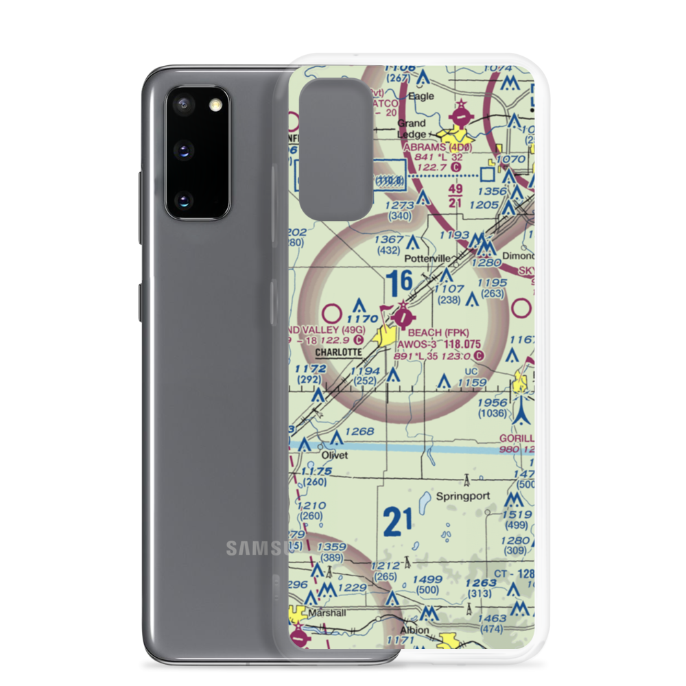 Crippen Field (MI11) VFR Sectional Samsung Case Samsung Galaxy S20 model shown