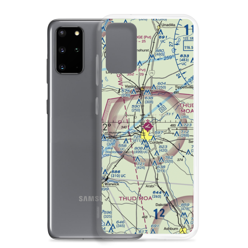 Crisp County Cordele Airport (CKF) VFR Sectional Samsung Case Samsung Galaxy S20 Plus model shown