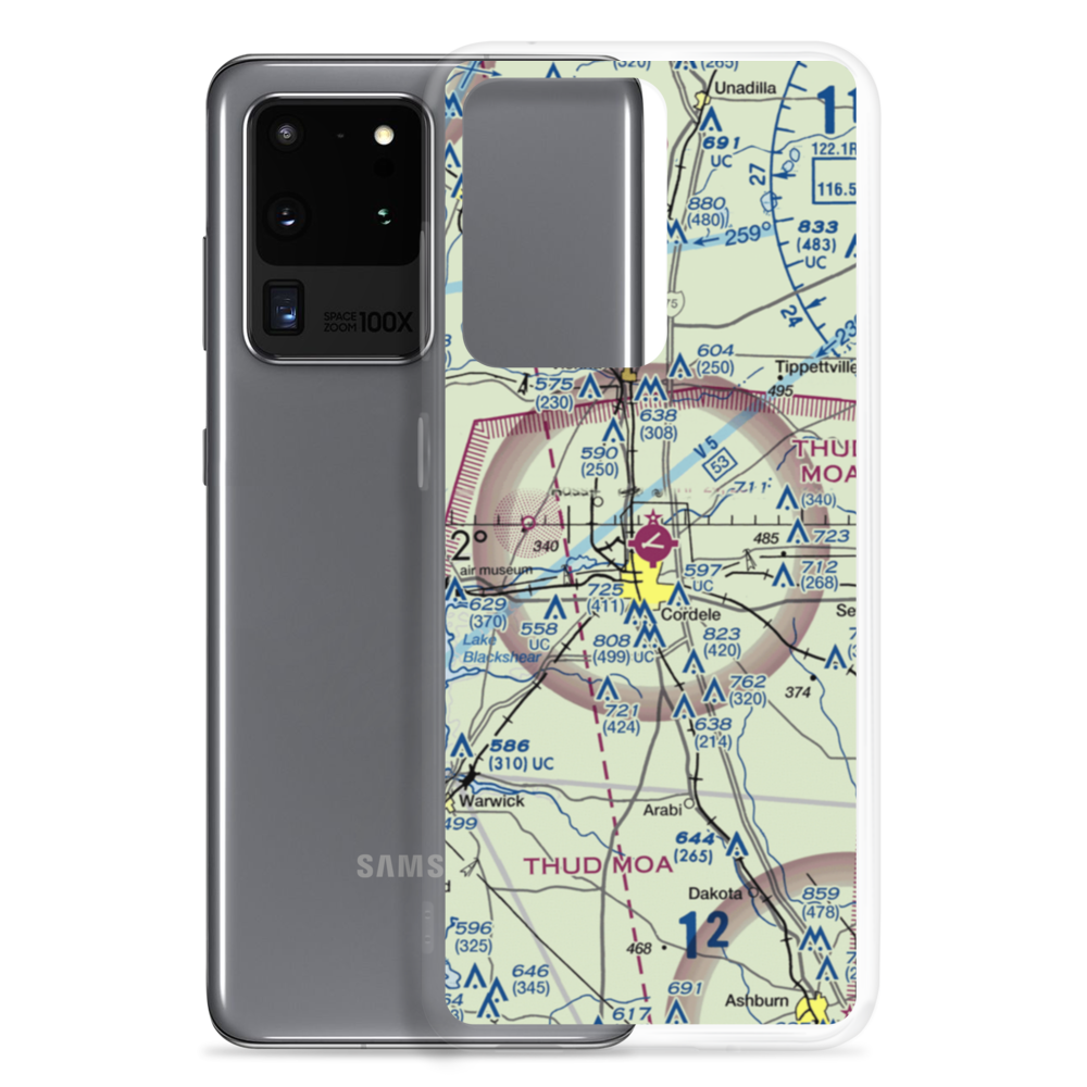 Crisp County Cordele Airport (CKF) VFR Sectional Samsung Case Samsung Galaxy S20 Ultra model shown