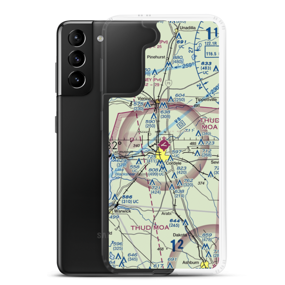 Crisp County Cordele Airport (CKF) VFR Sectional Samsung Case Samsung Galaxy S21 Plus model shown