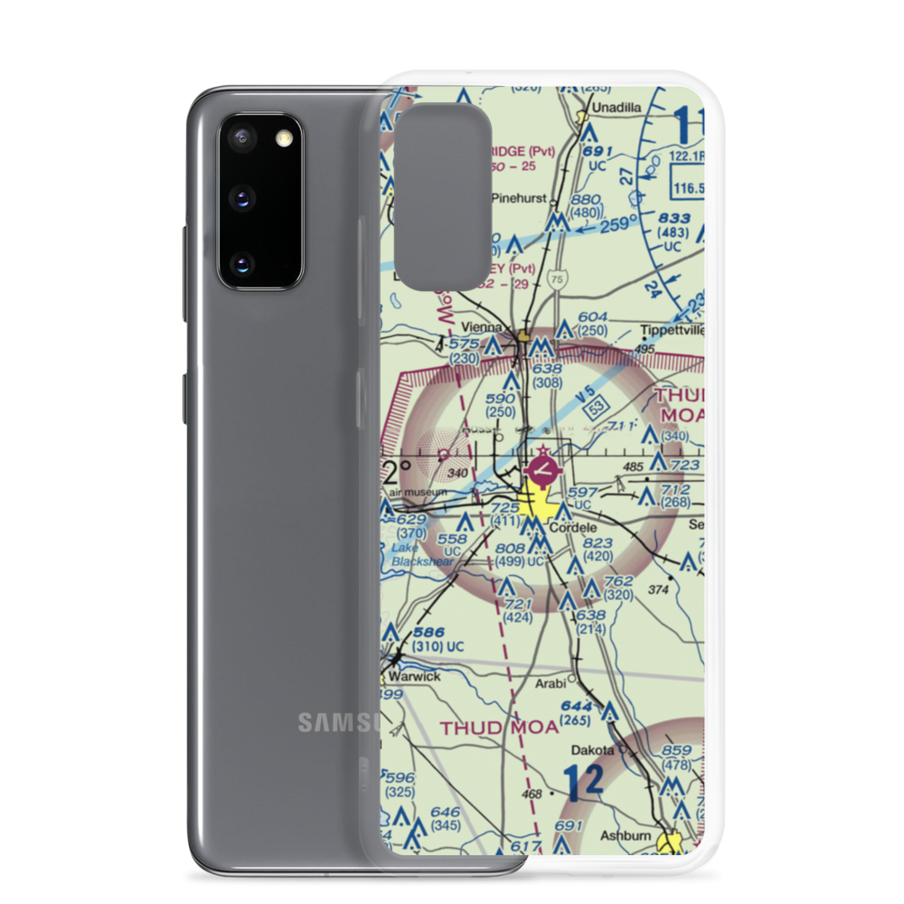 Crisp County Cordele Airport (CKF) VFR Sectional Samsung Case Samsung Galaxy S20 model shown