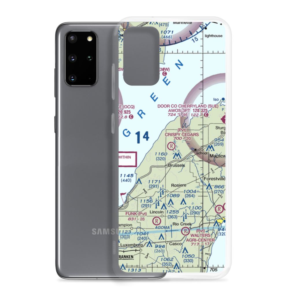 Crispy Cedars Airport (7WI8) VFR Sectional Samsung Case Samsung Galaxy S20 Plus model shown
